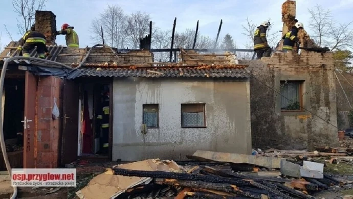 Pożar budynku w gminie Sulejów
