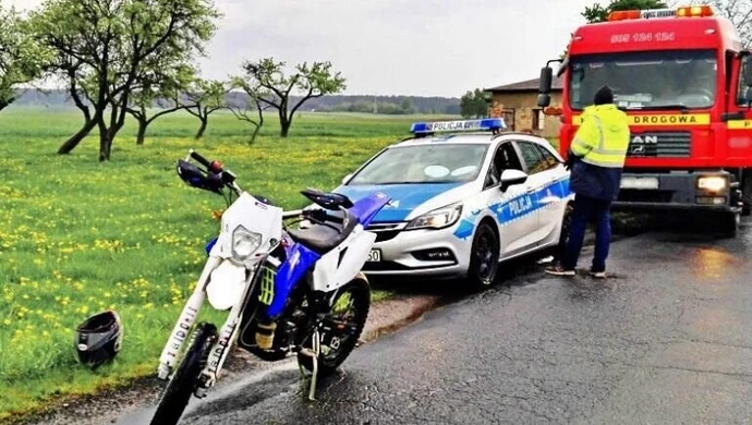 Uciekał przed policją na motocyklu