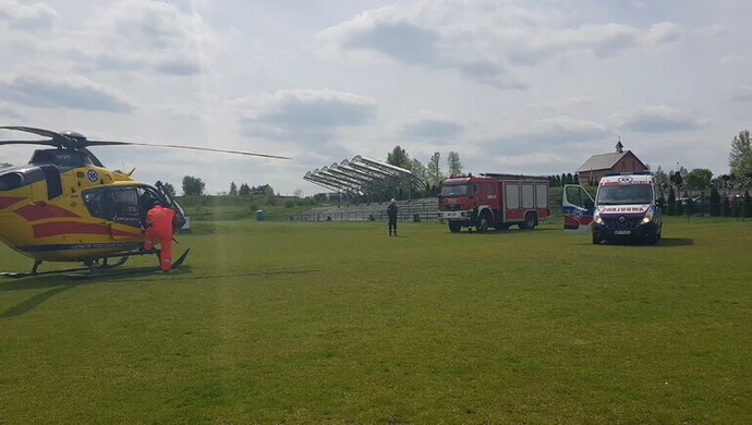 Poparzone dziecko zabrane śmigłowcem LPR