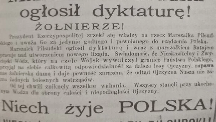 Przewrót majowy i jego konsekwencje w prasie regionu piotrkowskiego
