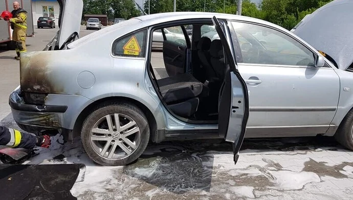 Pożar auta w Sulejowie