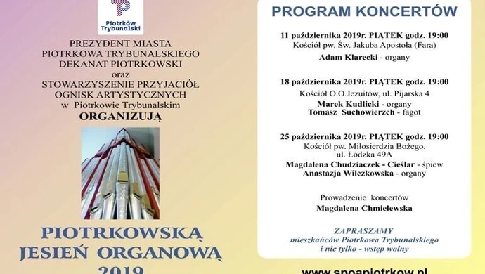 Rusza Piotrkowska Jesień Organowa 2019
