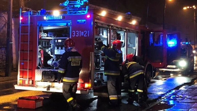 Pożar na ul. Narutowicza w Piotrkowie