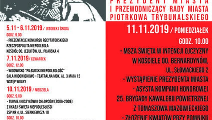 W Piotrkowie rozpoczęto już obchody odzyskania niepodległości