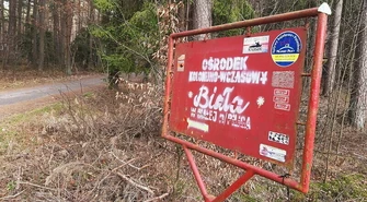 Osada leśnych ludzi w ośrodku w Białej