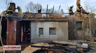 Pożar budynku w gminie Sulejów