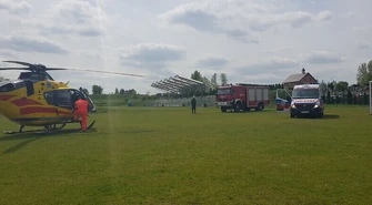 Poparzone dziecko zabrane śmigłowcem LPR