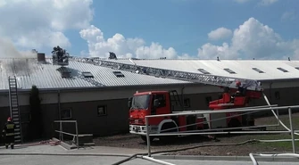 Pożar w budynku hotelowym w Jeżowie