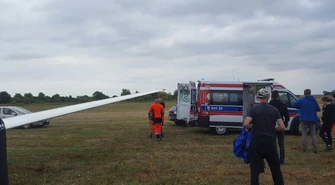 Wypadek szybowca na piotrkowskim lotnisku