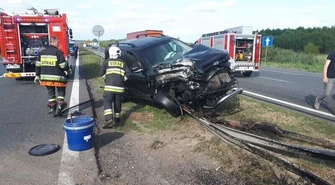 Wypadek na "gierkówce". Ranna jedna osoba