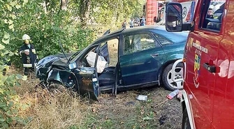 Kierowca wypadł z drogi w Lubochenku