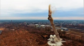 Runął komin Wistomu [VIDEO]