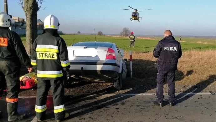 Zespół LPR interweniował po wypadku na DK nr 42