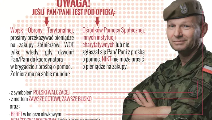 UWAGA - oszuści próbowali wyłudzić pieniądze &#8222;na żołnierza WOT&#8221;.
