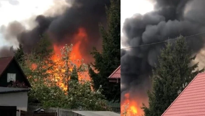 Pożar budynku gospodarczego w Piotrkowie