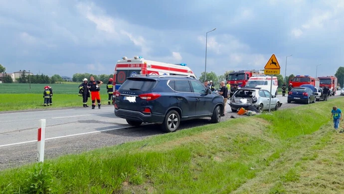 Zderzenie czterech samochodów w Karlinie