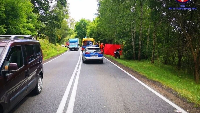 Dwa wypadki motocyklistów z Tomaszowa. Jeden nie żyje