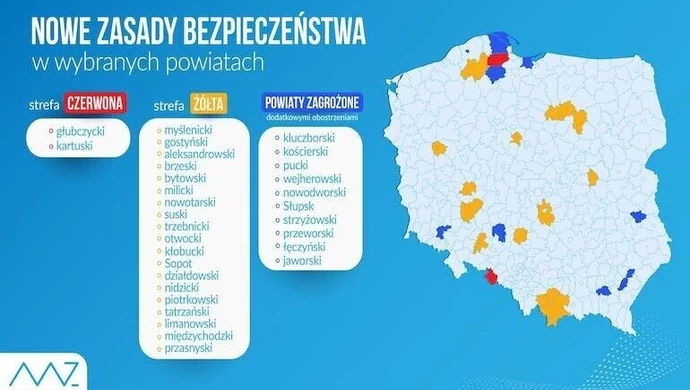 Żółta strefa w powiecie piotrkowskim. Co to oznacza?