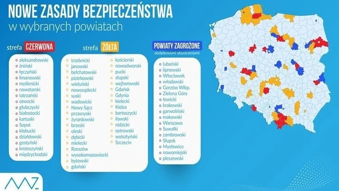 Bełchatów i powiat bełchatowski w strefie żółtej