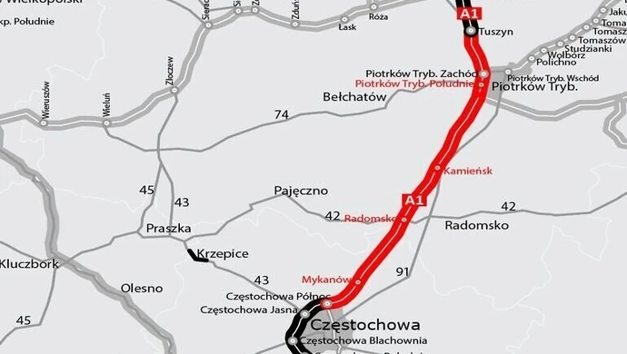Autostrada A1: Ruch po jednej nitce jeszcze w tym roku