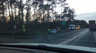 Zderzenie na drodze Piotrków - Sulejów