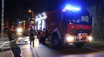 Pożar przy ul. Włókienniczej w Piotrkowie