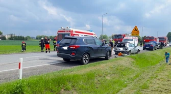 Zderzenie czterech samochodów w Karlinie