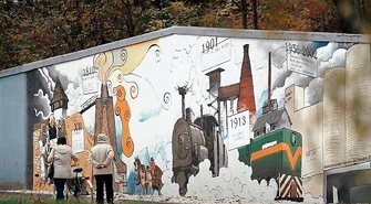 Pomóż ukończyć mural "Historia sulejowskich Wapienników"