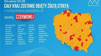 Od soboty cała Polska "żółta". Piotrków w strefie czerwonej