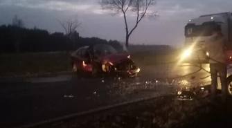 Kobieta ranna w wypadku na DK 91