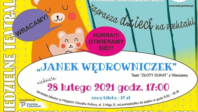 Spektakl teatralny dla dzieci "Janek Wędrowniczek"