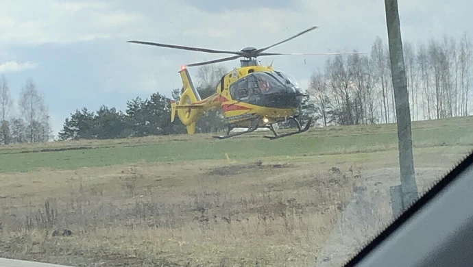 Wypadek w Srocku. Na miejscu interweniował śmigłowiec LPR