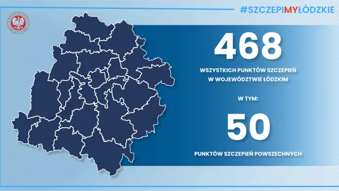 50 powszechnych punktów szczepień w Łódzkiem