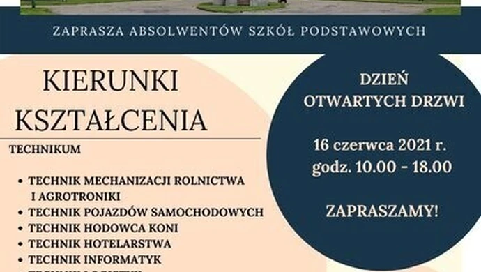 Zespół Szkół CKU w Wolborzu, 16 czerwca zaprasza na Dzień otwartych drzwi.