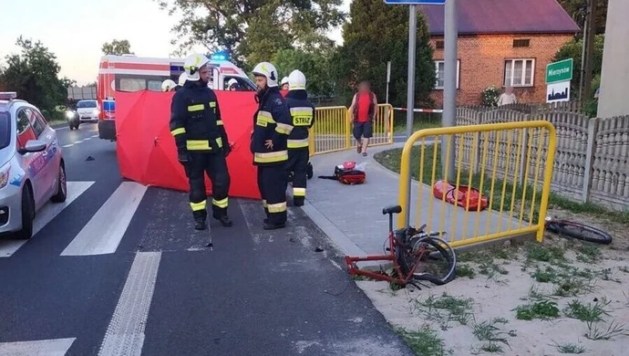 Śmierć rowerzysty na drodze