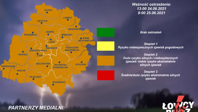 Możliwe kolejne intensywne opady. Łowcy Burz Łódzkie ostrzegają