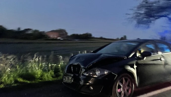 Zderzenie trzech samochodów w Poniatowie