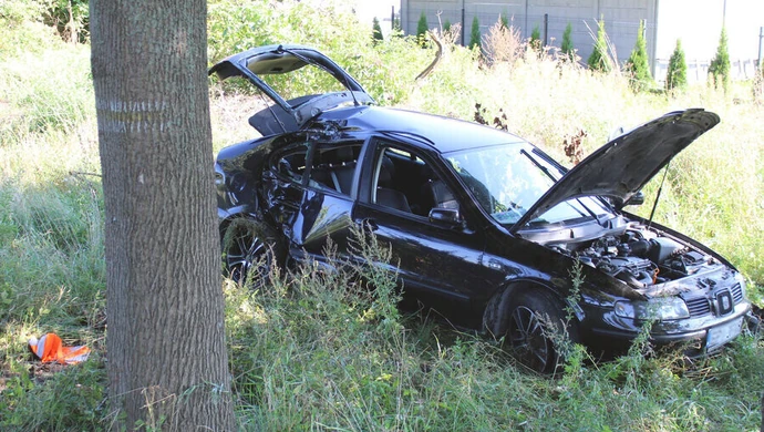 Wypadł samochodem z drogi i trafił do szpitala