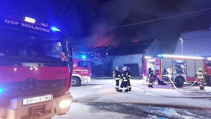 Pożar w Stadzie Ogierów w Bogusławicach