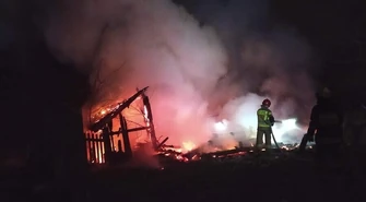 Pożar pustostanu w gminie Ręczno