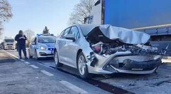 Kolizja trzech samochodów na DK12