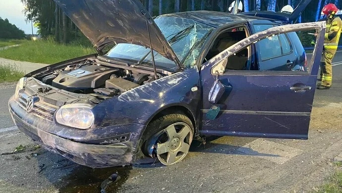 Pijany dachował w Wolborzu