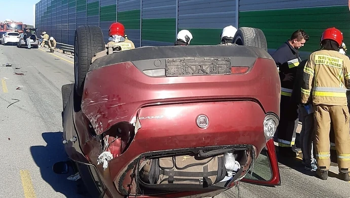 Kolizja czterech pojazdów w Adolfinowie