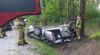 Dachowanie zakończone w rowie