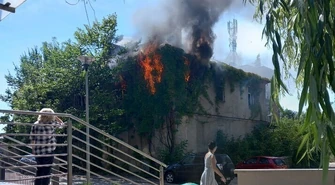 Palił się budynek przy mediatece