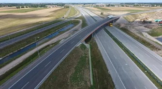 Zamknęli łącznicę na węźle Piotrków Trybunalski Zachód