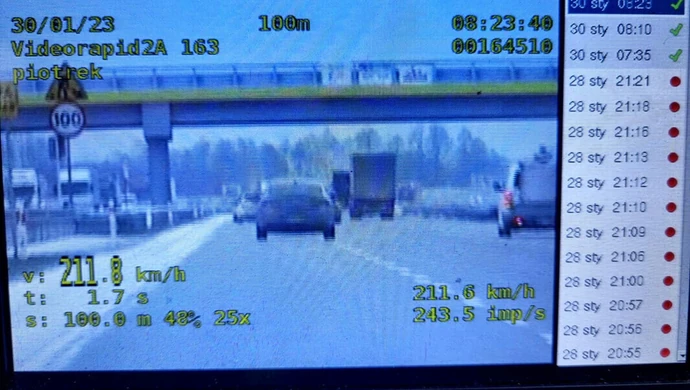 Pędził 211 km/h