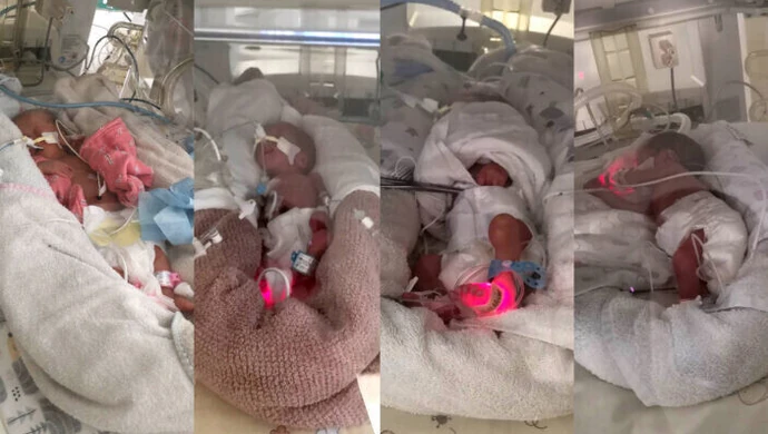 Poczwórne szczęście rodziców