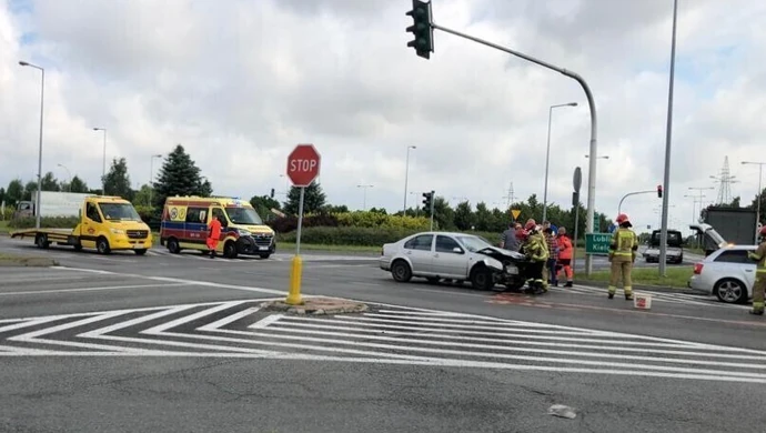 Zderzenie osobówek w Piotrkowie