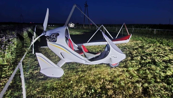 Zahaczył motolotnią o linie wysokiego napięcia